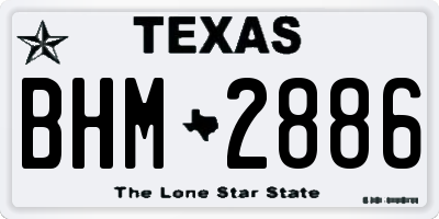 TX license plate BHM2886