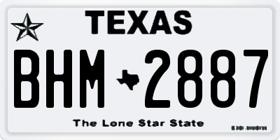 TX license plate BHM2887