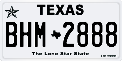 TX license plate BHM2888