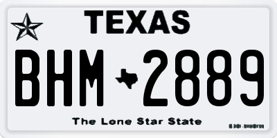 TX license plate BHM2889
