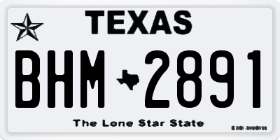TX license plate BHM2891