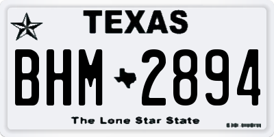 TX license plate BHM2894