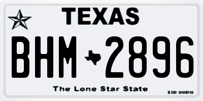 TX license plate BHM2896