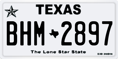 TX license plate BHM2897