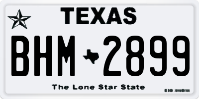 TX license plate BHM2899