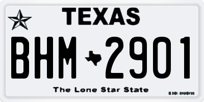 TX license plate BHM2901