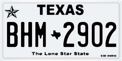 TX license plate BHM2902