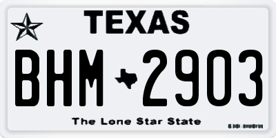 TX license plate BHM2903