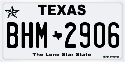 TX license plate BHM2906