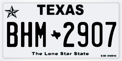 TX license plate BHM2907