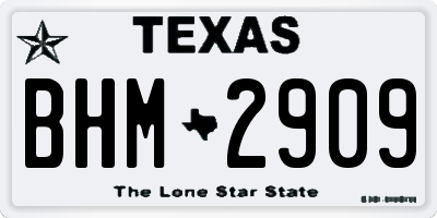 TX license plate BHM2909