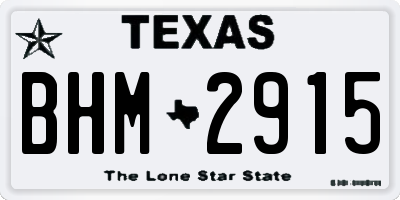TX license plate BHM2915