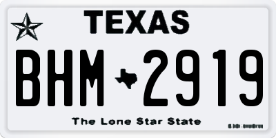 TX license plate BHM2919