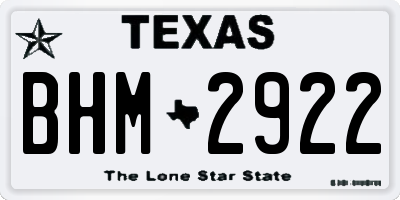 TX license plate BHM2922