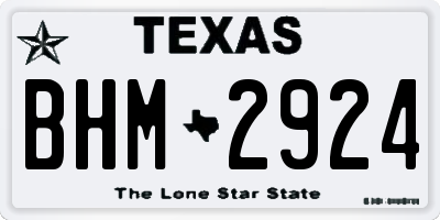 TX license plate BHM2924