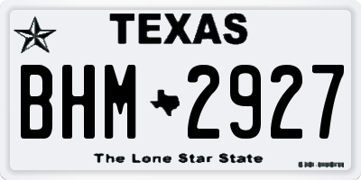 TX license plate BHM2927