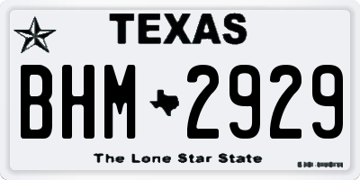 TX license plate BHM2929