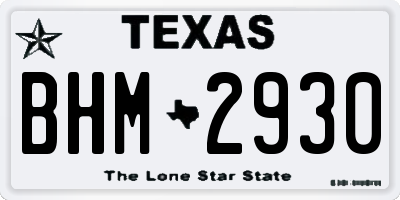 TX license plate BHM2930