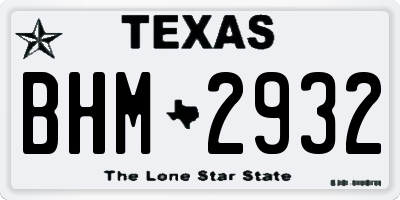 TX license plate BHM2932