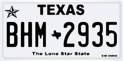 TX license plate BHM2935