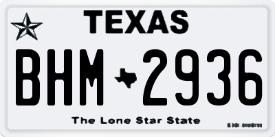TX license plate BHM2936