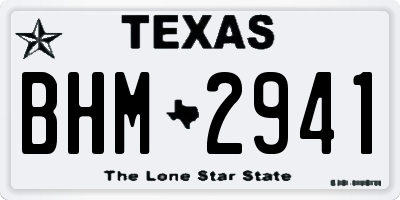 TX license plate BHM2941