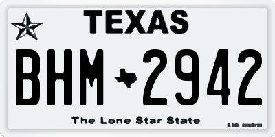 TX license plate BHM2942