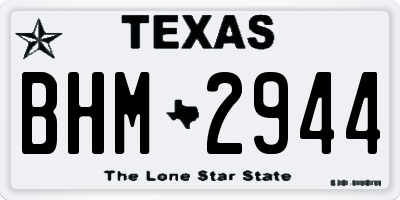 TX license plate BHM2944