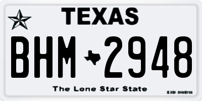 TX license plate BHM2948