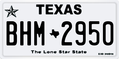TX license plate BHM2950