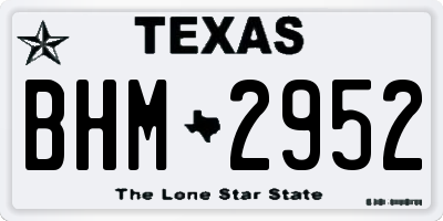 TX license plate BHM2952