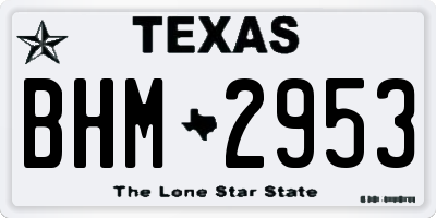 TX license plate BHM2953