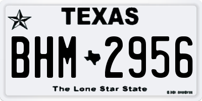 TX license plate BHM2956