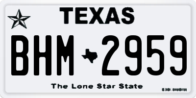 TX license plate BHM2959
