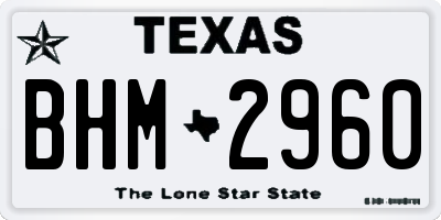 TX license plate BHM2960