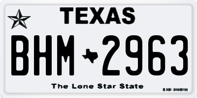 TX license plate BHM2963