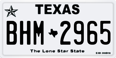 TX license plate BHM2965
