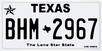 TX license plate BHM2967