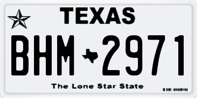 TX license plate BHM2971