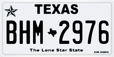 TX license plate BHM2976
