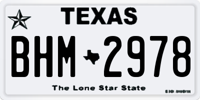 TX license plate BHM2978