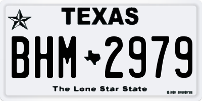 TX license plate BHM2979