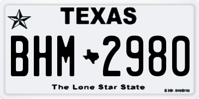 TX license plate BHM2980