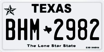 TX license plate BHM2982