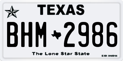 TX license plate BHM2986