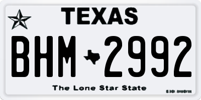 TX license plate BHM2992