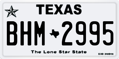 TX license plate BHM2995