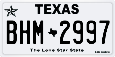 TX license plate BHM2997