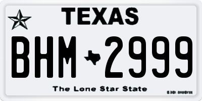 TX license plate BHM2999