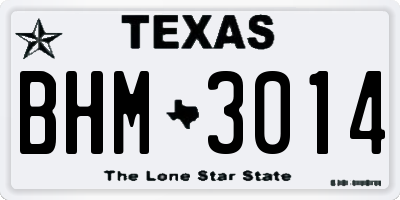 TX license plate BHM3014